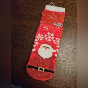 Festive Red Santa Shea-Infused Lounge Socks